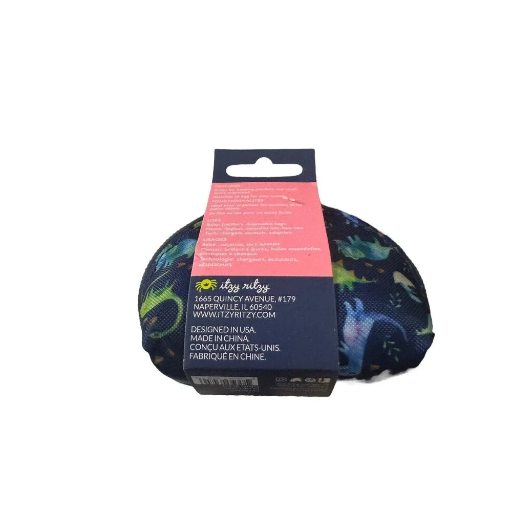 NEW Itzy Ritzy Mama Baby‎ Paci Everything Pacifier Pouch Holder Blue Dinosaur